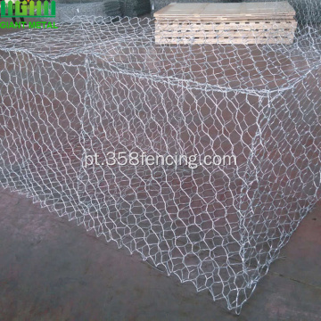 Gaiolas sextavadas revestidas do Gabion da rede de arame do PVC